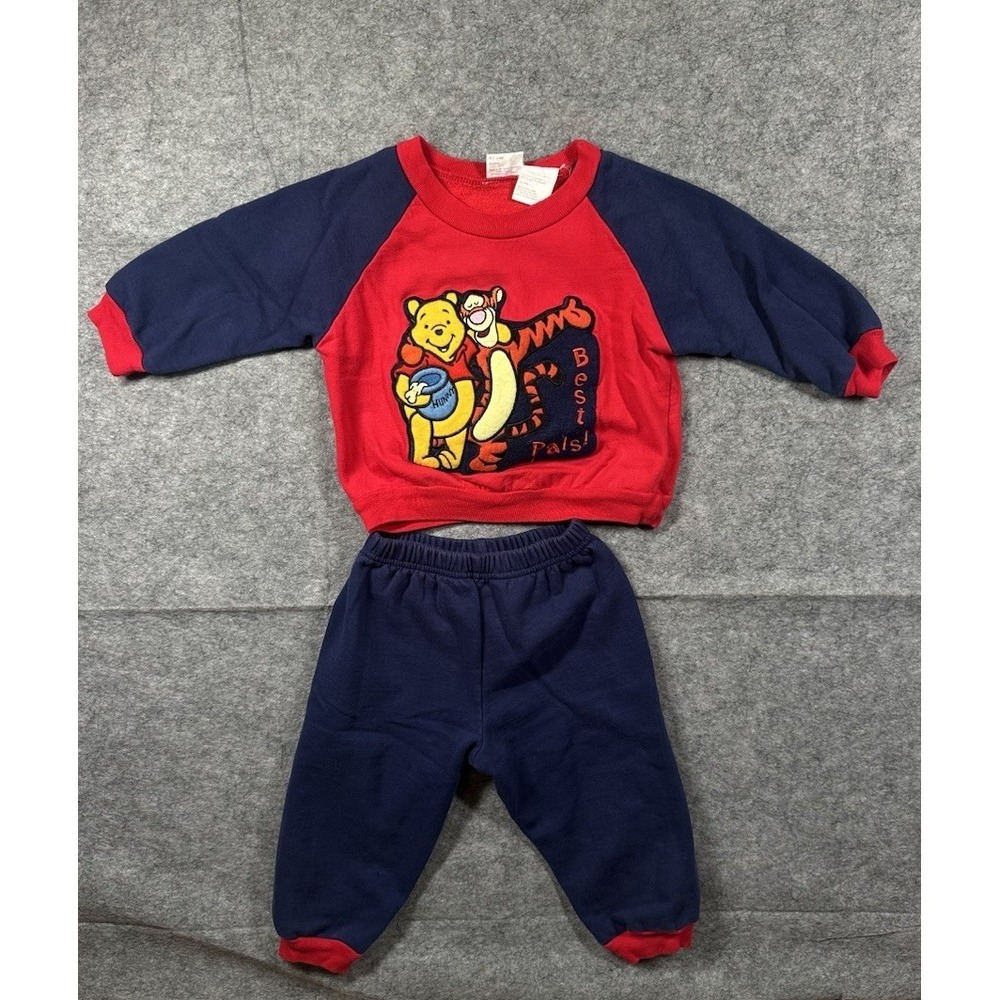 Vintage Winnie The Pooh 2 Piece Set Size 24M Long Sleeve And Sweat Pants